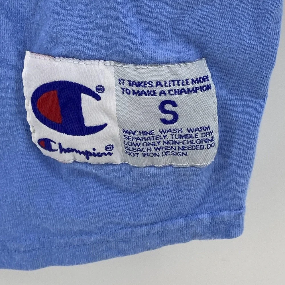 Champion Shirt Boys Small Blue Raglan Ripken Stadium Baseball‎ 3/4 Sleeve Tee